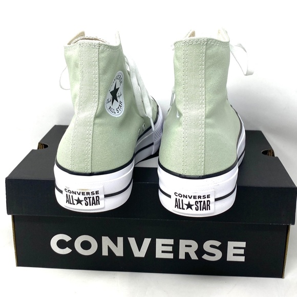 Converse Ctas Lift Platform Women's Sneakers Canvas Light Green High Top A03541C - Picture 5 of 10